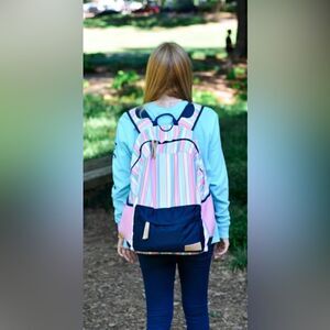 Jadelynn Brooke Backpack in Pink Stripe New condition